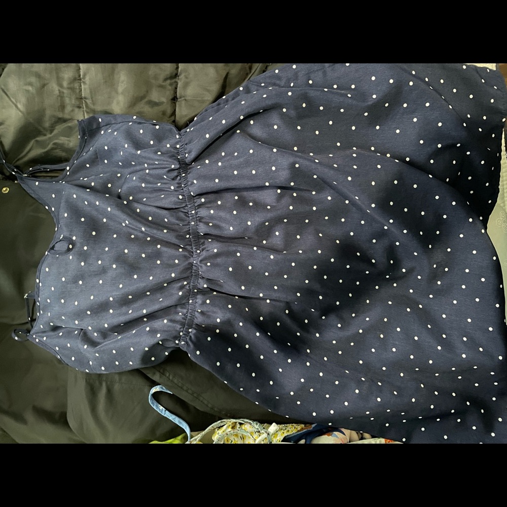 Navy Polka Dot Dress